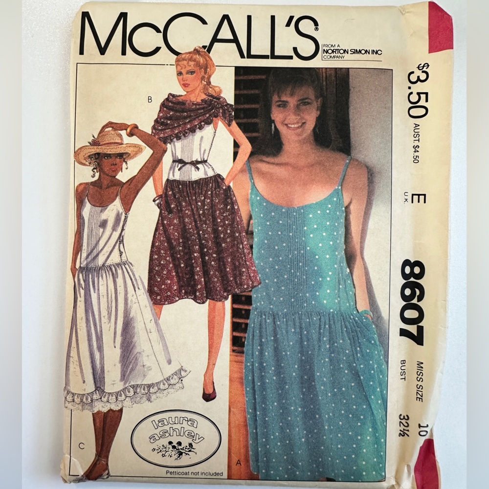 McCall’s 8607 Vintage Laura Ashley sewing pattern